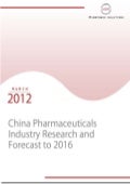 China pharmaceutical industry research & forecast to 2016 sample report