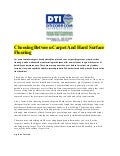 Choosing between carpet and hard surface flooring
