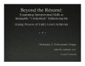 Christiana Dobrzynski Grippe - MARAC: Beyond the Resume