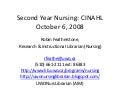 Cinahl Intro Oct 6 2008 For Second Year Nursing Students