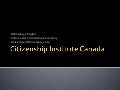 Citizenship institute canada