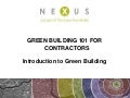 Green Building 101 For Contractors