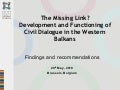 Development and Functioning of Civil Dialogue in the Western Balkans