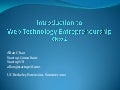 Class 2: Introduction to web technology entrepreneurship 