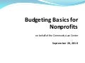 Budgeting and financial statement basics for nonprofits