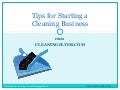 Tips for Starting a Cleaning Business
