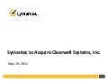 Symantec to Acquire Clearwell Systems 