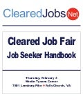 Cleared Job Fair Job Seeker Handbook Feb 3, 2011, Tysons Corner, VA
