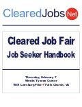 Cleared Job Fair Job Seeker Handbook Feb 7, 2013, Tysons Corner, VA