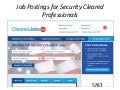Job Postings for Security Cleared Professionals from ClearedJobs.Net