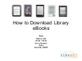 CLEVNET: How to Download Library eBooks - Nook-Sony-etc