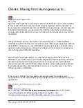Clients: Moving from Homogeneous to Heterogeneous 