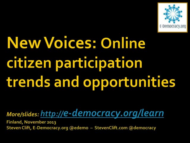 New Voices: Online citizen particip...