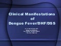 Clinial Manifestations of  Dengue Fever