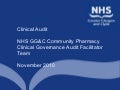 Clinical audit  may 2011 nes pharmacy