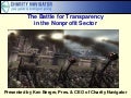 "The Battle for Transparency in the Nonprofit Sector"