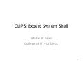Introduction to CLIPS Expert System