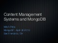 Content Mangement Systems and MongoDB
