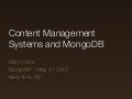 Content Management Systems and MongoDB