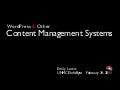 WordPress & Other Content Management Systems