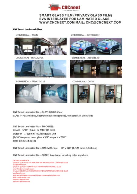 CNC Smart Laminated Glass 