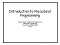 Introduction to Procedural Programming in C++