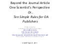 Ten Simple Rules for Open Access Publishers