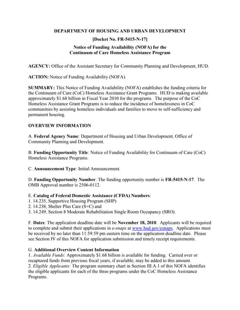Continuum of Care (CoC) Homeless As...