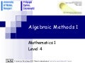 Algebraic Methods 1