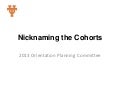 Cohort Nicknames