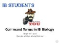 Command Terms in IB Biology