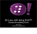 Common Accessibility Mistakes