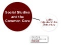 Common Core in the Social Studies Classroom K-5
