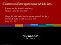 Common Entrepreneur Mistakes
