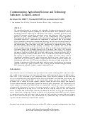 Communicating Agricultural Science and Technology Indicators: Lessons Learned