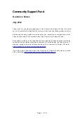 CommunitySupport Fund guidance notes, July 2012