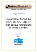 Comparative analysis of various business dailies with special reference to Business Standard