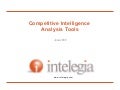 Competitive Intelligence Analysis Tools For Economic Developmemt