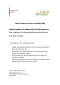 Institutionalization of Intellectual Property Management: Case Studies from Four Agricultural Research Institutions in Developing Countries