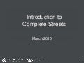 Introduction to Complete Streets