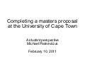 Completing a masters proposal 