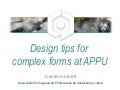 Complex forms for APPU, October 2010