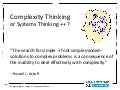 Complexity Thinking