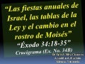 CONF. EXODO 34:18-35. (EX. No. 34B). LAS FIESTAS ANUALES DEL PUEBLO DE ISRAEL, MOISES RECIBE LAS TABLAS DE LA LEY Y EL CAMBIO EN EL ROSTRO DE MOISÉS