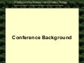 Conference Overview and Process Flow