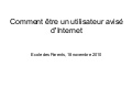 Devenir un utilsateur avisé d&rsquo;Internet