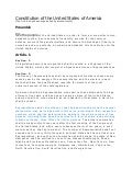 Constitution Of The  United  States Of  America