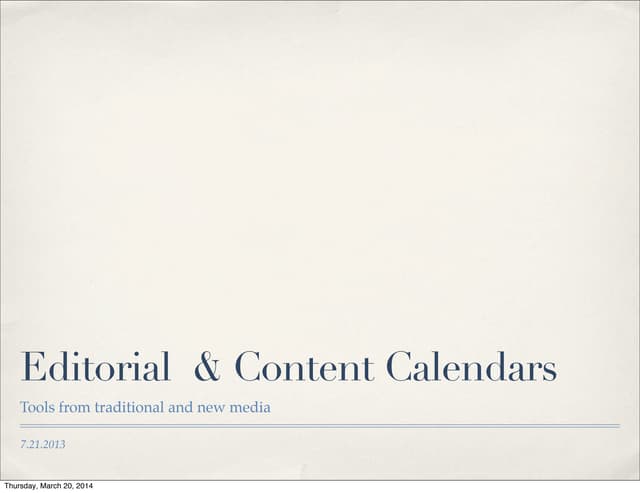 Content calendar vs Editorial calen...