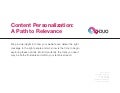 Content personalization: A Path to Relevance