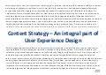Content Strategy – Integrating Content in User Experience Design by Neha Singh and Arunima Saboo, Yahoo!